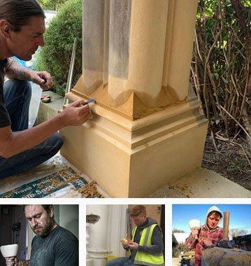Our stone masons at work across London Senior stonemason